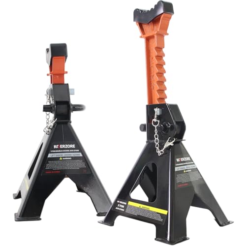 3 Ton Jack Stands, 1 Pair Heavy Duty Steel Car Jack Stands with Double Locking Pins, Adjustable Height for Cars, SUVs, Sedans and Vehicle Repair Maintenance（Black