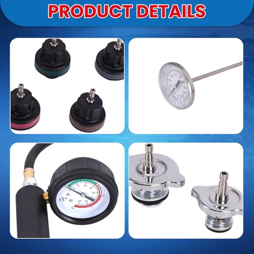 MOCA 28pc Motor Tech Coolant Pressure Tester & Vacuum Refill Kit, Complete automotive coolant system maintenance set includes vacuum pump and refill accessories for efficient vehicle coolant servicing - size: 28 PCS