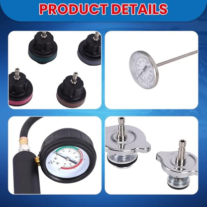 MOCA 28pc Motor Tech Coolant Pressure Tester & Vacuum Refill Kit, Complete automotive coolant system maintenance set includes vacuum pump and refill accessories for efficient vehicle coolant servicing - size: 28 PCS