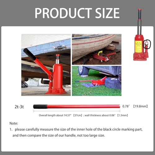 Bottle Jack Handle Replacement,Floor Jack Hand Jack Bottle Jack Hydraulic Jack Trailer Handle Replacement for Car SUV Truck Bottle Jack Handle Replacement Rod（red，2t-3t）
