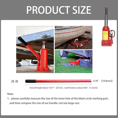 Bottle Jack Handle Replacement,Floor Jack Hand Jack Bottle Jack Hydraulic Jack Trailer Handle Replacement for Car SUV Truck Bottle Jack Handle Replacement Rod（red，2t-3t）