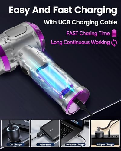 Portable Car Vacuum Cleaner 15000pa - 4 in 1 Vacuum Cleaner&Air Duster, Rechargeable Handheld Vacuum with Multi-Nozzles for Car, Home, Pet,an Ideal Gift for Both Men and Women(Pink)