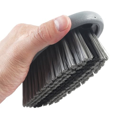 Carpet and Upholstery Cleaning Brush,Carpet Scrubber Stiff Bristle Detailing Scrub Brushes,Interior Leather Brush for Car and Home (Gray) - color: Gray