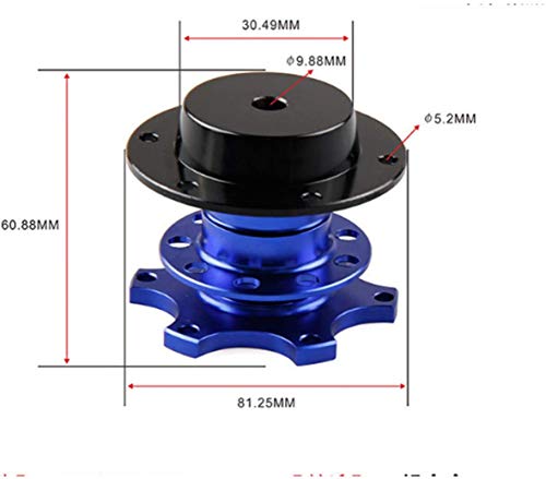 BestTeam Universal Steering Wheel Snap Off Quick Release Hub Adapter Boss Kit With 6-hole Steering Wheel Hub (Sliver) - color: Sliver