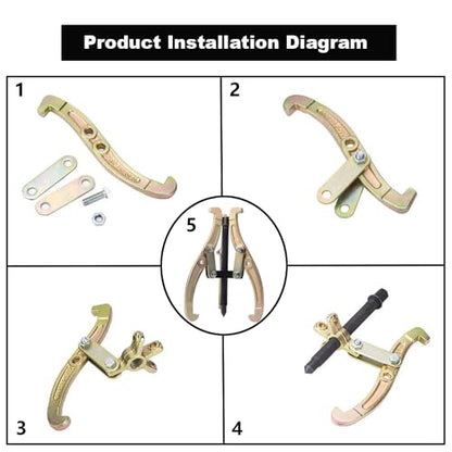3 Jaw Gear Puller, Jaw Puller with Reversible Jaws for Removal | Heavy Duty Gear Extractor Tool for Automotive Wheel, Pulling Kit 6 Inch - size: 6inch