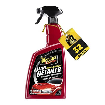 Meguiar's Quik Detailer, Mist & Wipe Car Detailing Spray, Clear Light Contaminants and Boost Shine with a Quick Detailer Spray that Keeps Paint and Wax Looking Like New,32 oz. | Mist & Wipe, Clear Light Contaminants, Boost Shine, Keeps Paint and Wax Looki