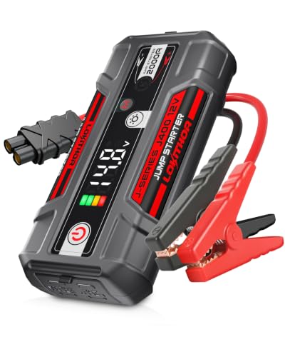 LOKITHOR J400 Jump Starter - 12V 2000A Lithium Battery Jump Pack, Portable Jump Box, Car Starter, Jumper Cables - for Up to 8.0L Gas & 6.0L Diesel Engines | ConnectMax Tech - Smart Digital Display - color: Red