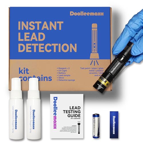 Lead Paint Test Kit, Up to 4800 Uses, UV Light Visible Refill for Ceramics | Rapid Result Liquid, Non-Toxic Detection, Instant Swab Reagent, DIY Testing - color: Lead Test