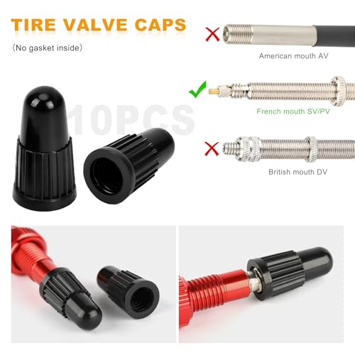 23 PCS Presta Valve Core Repair Kit, Tubeless Valve Cores with Caps Remover Adapter, Presta Valve Core Replacement Kit for Tubeless Road MTB Bike Tires, Car Accessories
