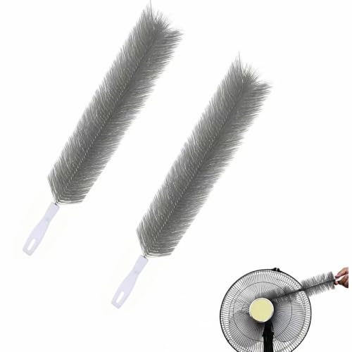 Bendable Microfiber Duster Head, Fan Cleaning Brush & Fan Brush Cleaner for Electric Fans, Air Vents, Blinds, Curtains, Home & Car Dust Removal (Gray) - color: Gray