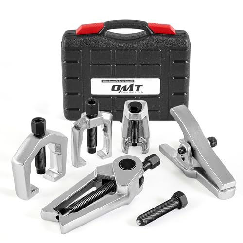Orion Motor Tech 5-in-1 Ball Joint Separator, Pitman Arm Puller, Tie Rod End Tool Set for Front End Service, Splitter Removal Kit (BS06) | Includes 5pc Popular Tools for Servicing Ball Joints, Tie Rods, and Pitman Arms, Black Case Silver Puller - color: B