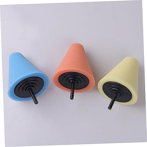 ibasenice 2pcs Automotive Car Burnishing Sponge Polishing Pad Cone Shaped Wheel Hub Cleaning Tool Light Reusable Buffing Sponge for Power Drill for Hard Reach Areas