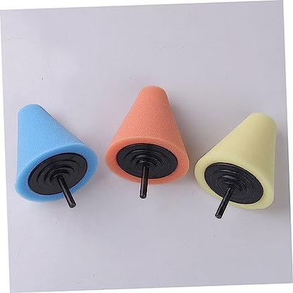 ibasenice 2pcs Automotive Car Burnishing Sponge Polishing Pad Cone Shaped Wheel Hub Cleaning Tool Light Reusable Buffing Sponge for Power Drill for Hard Reach Areas