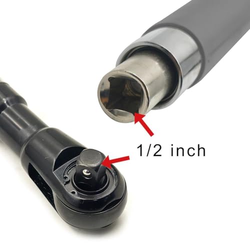 Offset Extension Wrench Impact – Electric Ratchet Wrench, Multifunctional & Durable Power Ratchet Wrenches, Chain Drive Wrench Extender, Dual-Mode Torque Control, Compatible with 1/2" Sockets (3Kits) - color: Silver Black 3 Pack