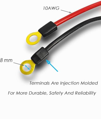 Anderson Connect Plug Cable with Copper Ring, 50A Battery Quick Connector Jumper Cable with 10AWG 50cm Cable Towing Winch Quick Connect Cable,for Straddling Auto,Forklift trucks.(1 50A Anderson) - size: Anderson connector with copper ring