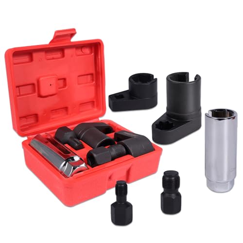 5-Piece Forged O2 Oxygen Sensor Socket & Thread Chaser Set – Automotive Tool for Sensor Removal
