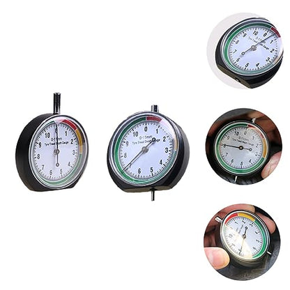 2Pcs Tire Depth Gauge Lightweight Portable Tread Measure Tool for Cars Trucks Accurate Tire Measure Device with Easy to Read Dial for Daily Use