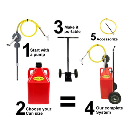FLO-FAST Pro 5-Gallon Fluid Transfer KIT with High-Flow Pump – 8 GPM, Portable, Durable, Made in USA – Marine, ATV, Automotive, Agriculture (Natural)
