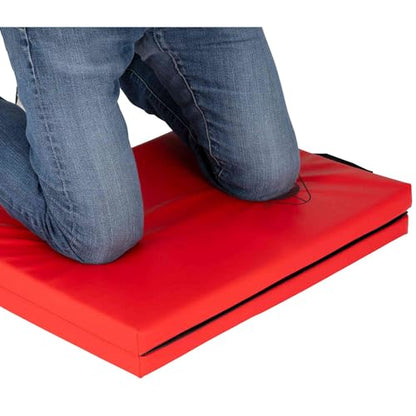 AFF Folding Mechanic Pad - 47" Length Heavy Duty Pad for Lying, Sitting or Kneeling - Chemical Resistant Vinyl Upholstery with Carrying Handle - Garage & Repair Shop Use