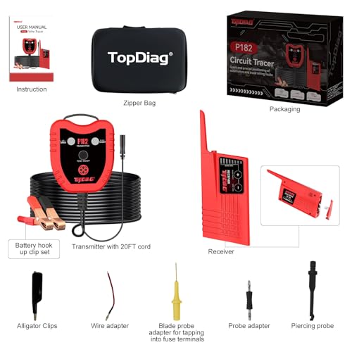 Wire Tracer Electrical Automotive Short Circuit Finder, Short Open Circuit Finder, Circuit Tracer for Shorts and Opens, Circuit Breaker Finder Tool, P182