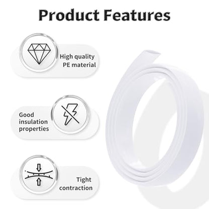1M Heat Shrink Tubing, 9mm OD, 2:1 Ratio, White | Polyolefin Shrinkable Tube, Waterproof Electrical Insulation Tubing, for Wire Cable and Electronic Component Protection - size: 1M Φ9 White