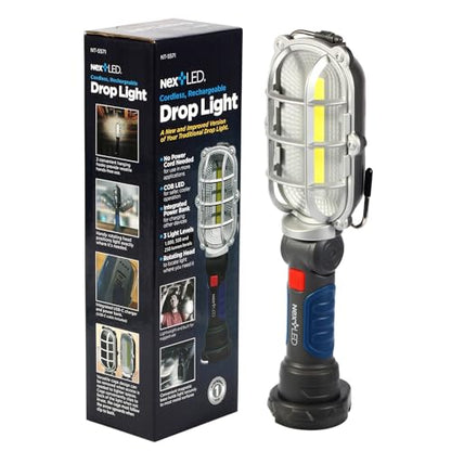 (Improved) NextLED NT-5571 Rechargeable Magnetic LED Work Light, 1000 LM Trouble Light, Cordless LED Drop Light, Mechanic Flashlight for Garage, Enhanced Magnetic Base & Hook, Automotive Tasks