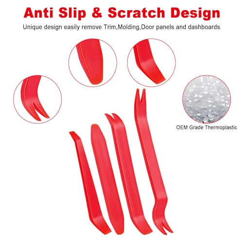 Car Clip Pliers, Panel Clip Removal Tool, Auto Clip Removal Pliers with 4Pcs Auto Trim Removal Tool Kit for Automotive Plastic Fasteners Damage-Free Interior & Exterior Disassembly Tool