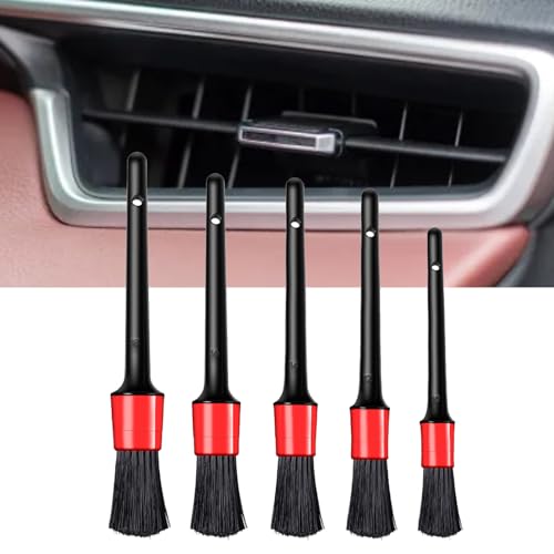 Generic 5PCS Car Interior Cleaning Brush, Multifunctional Car Detailing Tools Brush Set for Air Vents Dashboard Wheel Hub, Wash Kit for Vehicles Trucks Motorcycles