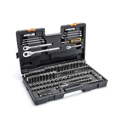 GEARWRENCH 185 Piece 1/4”, 3/8” & 1/2" Drive 72-Tooth SAE/Metric Mechanics Hand Tool Set