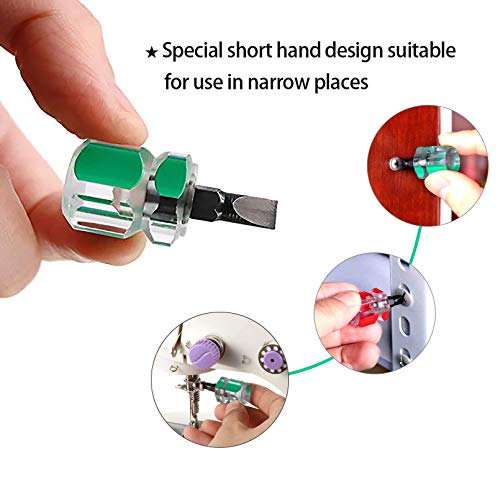 Sewing Machine Screwdriver Ultra Short Screwdriver Tool - One Flat Head and One Phillips Screwdriver for Sewing Projects - size: Small
