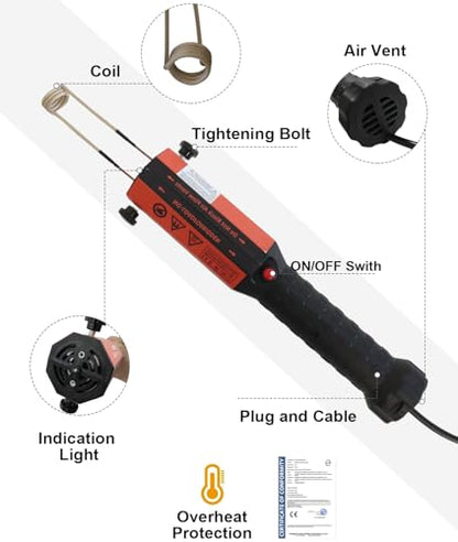 1200W Induction Heater for Bolt Removal - Magnetic Heating Nut Buster Tool with 12 Coils, Rusty Screw Removing for Mechanics & Car Automotive Repair - style: 1200W Induction Heater With 12Coils
