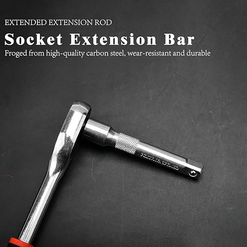 12PCS Ratchet Socket Wrench Set, 3/8-Inch Drive Mini Socket Kit (8-19mm),Quick-Release Reversible Ratchet & Extension Bar for Automotive, DIY, and Home Repair - color: Red, size: Small