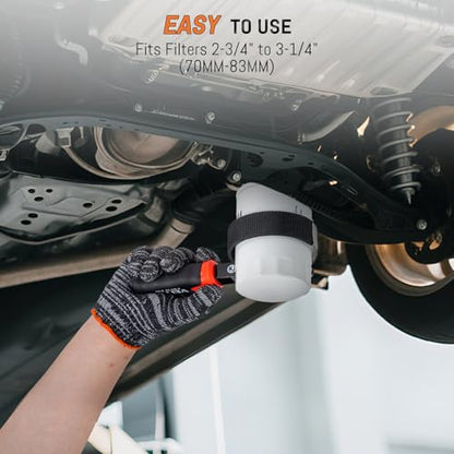 Small Oil Filter Wrench, Oil Filter Removal Tool Fits Filters 2-3/4" to 3-1/4", with Nylon Anti-Slip Strap & 180° Swivel Head, Steel Band Filter Wrench for Compact Car Motorcycle Oil Change - style: Small Oil Filter Wrench