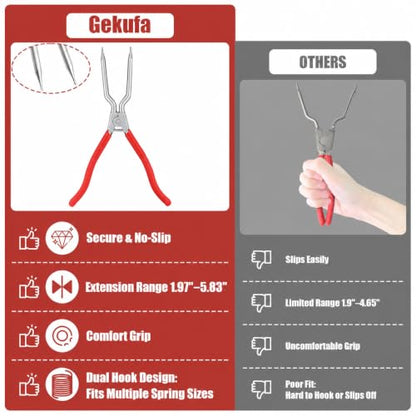 383EER4001A Washer Spring Expansion Tool Compatible with LG Samsung Kenmore | Front Load Door Boot Spring Clamp Tool, Replaces 1268535 PS3569695, Expands 2" to 5.83" for Washer Repairs - color: Red（2” to 5.83“)