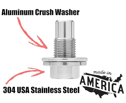 Votex - Made in USA - 1/2 X 20 Engine Oil Drain Plug fits Buick, Cadillac, Chevrolet, Chrysler, Dodge, Ford, GMC, Jeep, Oldsmobile, Plymouth, Pontiac - Stainless Steel - Part Number NODP004 - size: 1/2X20" Non-Magnetic Drain Plug