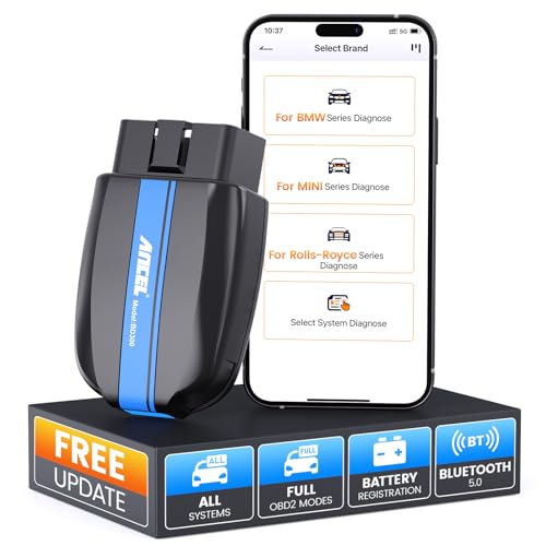 ANCEL BD300 Bluetooth OBD2 Scanner, Full System Code Reader and Diagnostic Tool for BMW with Battery Registration Service Reset EPB CBS ETC ABS Airbag & Powerful OBD2 Functions - color: BD300 Bluetooth