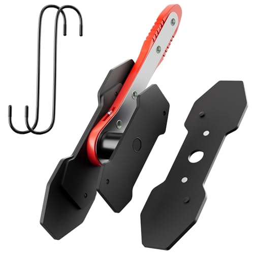 MAYESAR Brake Caliper Compression Tool, Caliper Piston Compressor Tool With Additional 2 pcs Large Steel Plate and 2 Hooks, 360°Adjustable Brake Caliper Tool for Single Twin Quad Piston Calipers (Red) - color: Red