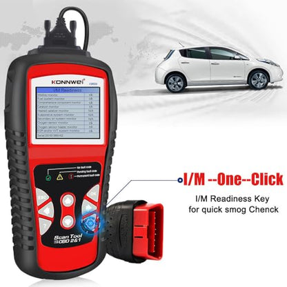 KONNWEI KW830 OBD2 Scanner Diagnostic Tool, Check Engine Light Reset, Live Data Stream, Emission Test, Battery Health Detection, Fault Code Reader, OBDII Scan Tool for for All Cars & Trucks After 1996