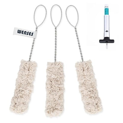 Tire Lube Brush, 3-Pack Tire Mounting Swabs with Tread Depth Gauge | Shop-grade build, fits lube buckets, tread depth gauge included