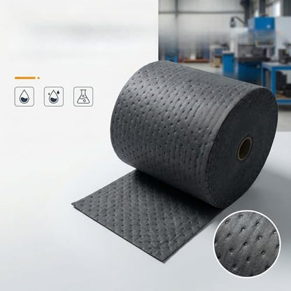 Universal Absorbent Roll | Oil Spill Absorbent Pads for Garage & Automotive | 150" L x 15" W Super Absorbent Mats | Oil Absorbing Sheets for Multi-Purpose Use