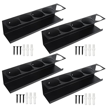 RealPlus Aerosol Spray Can Holder Rack Organizer, 5 Can Spray Bottle Holder Heavy-Duty Steel Wall Mounted for Garage and Workspace, Pack of 4 - color: 5-Can
