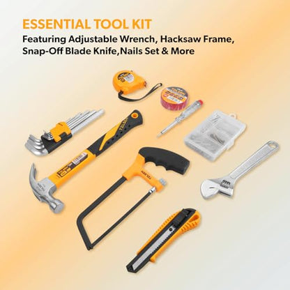 TOLSEN 119 Pieces Tool Set for Home Daily Use, Hand Tool kit with Toolbox | Home Maintenance and Daily Use, General Household Hand Tool Kit, Plastic Storage Toolbox, Home Tool Kits for All Purpose - size: 119 PCS