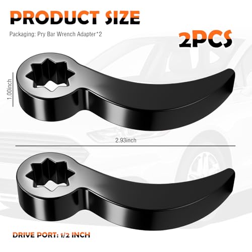 2PCS 1/2" Pry Bar Wrench Adapter with 8-Point,Bull Horn Ratchet Pry Bar Attachment for Half Shaft Removal,Universal CV Axle Removal Tool Crowbar Adapter Head for Narrow Space - color: Style 3