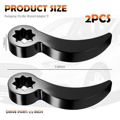 2PCS 1/2" Pry Bar Wrench Adapter with 8-Point,Bull Horn Ratchet Pry Bar Attachment for Half Shaft Removal,Universal CV Axle Removal Tool Crowbar Adapter Head for Narrow Space - color: Style 3