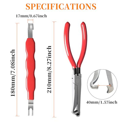 2Pcs Electrical Disconnect Pliers Set Electrical Connector Separator Tool | Automotive Electrical Connector Removal Tool for Locking Push Tab Plugs, Straight and Angled Pliers for Tight Spaces - size: 2pcs