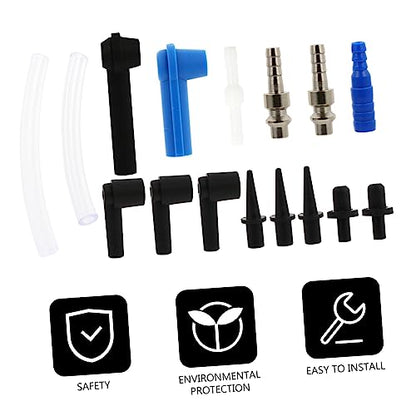 SUPVOX Brake Fluid Replace Tool Kit 16Pcs Car Brake Bleeder Vacuum Pump Fittings Connectors for Quick Oil Air Exchange Automotive System