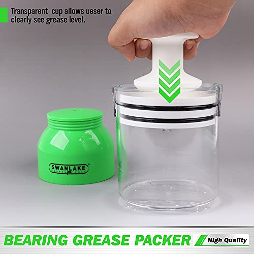 SWANLAKE GARDEN TOOLS Premium Bearing Packer Kit, Portable Handy Wheel Bearing Packer Tool, Effortlessly Flushes Old Grease and Repacks Wheel Bearings