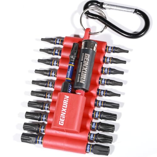 Geinxurn Impact Security Torx Screwdriver Bits Set,22 Pcs Magnetic (T7-T40) S2 Steel Multi Hollow Star Insert Power Bit Tips with Bit holder and Storage Organizer - color: Security-torx, size: 1''/2''-22PCS