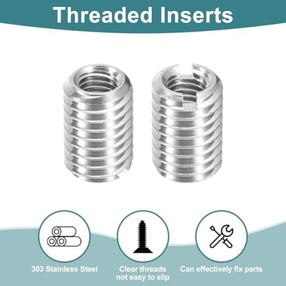 uxcell 10Pcs Threaded Inserts, M5-0.8x12 & M8-1.25x12 Stainless Steel 303 Screw Thread Sleeves Thread Repair Insert for Mechanical Equipment - size: M5-0.8x12 & M8-1.25x12mm
