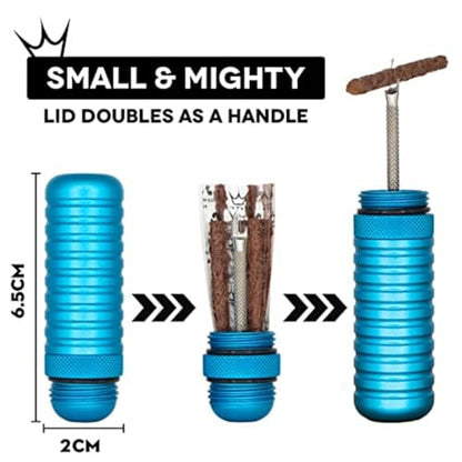 Peaty's Tubeless Bike Tyre Puncture Repair Plugger Kit - for MTB, Road & XC Bicycle Tyres - Unique Single-Sided Fork, for Rapid Puncture Repair to Fix Punctures Fast - 3X 3mm & 1.5mm Plugs